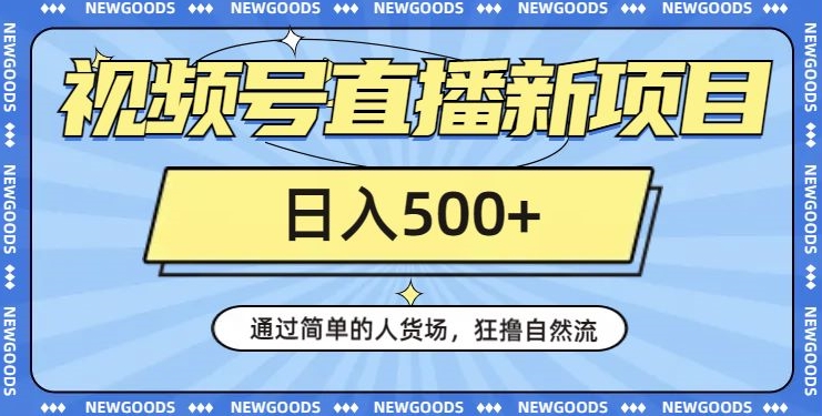 视频号直播新项目，通过简单的人货场，狂撸自然流，日入500+【260G资料】-赚钱驿站