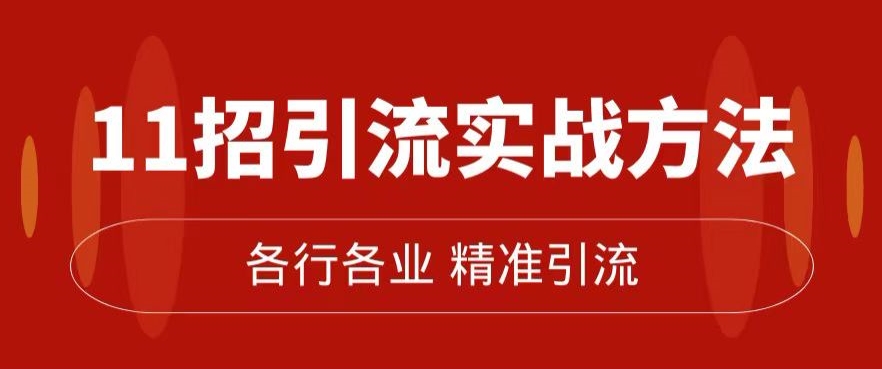 精准引流术：11招引流实战方法，让你私域流量加到爆（11节课完整)-赚钱驿站