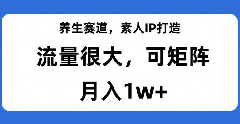 养生赛道，素人IP打造，流量很大，可矩阵，月入1w+【揭秘】-赚钱驿站