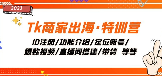 Tk商家出海·特训营：ID注册/功能介绍/定位账号/爆款视频/直播间搭建/带货-赚钱驿站