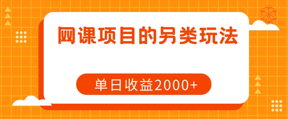 网课项目的另类玩法，单日收益2000+【揭秘】-赚钱驿站