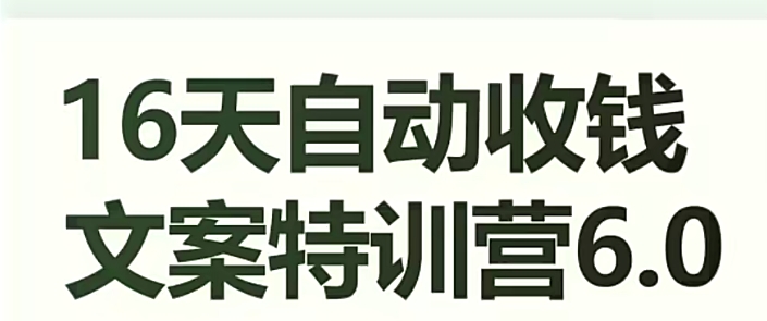 16天自动收钱文案特训营6.0，学会儿每天自动咔咔收钱-赚钱驿站