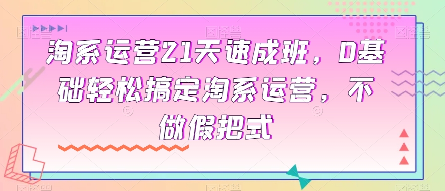 淘系运营21天速成班，0基础轻松搞定淘系运营，不做假把式-赚钱驿站