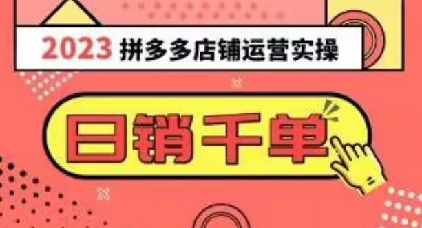 2023拼多多运营实操，每天30分钟日销1000＋，爆款选品技巧大全（10节课）-赚钱驿站