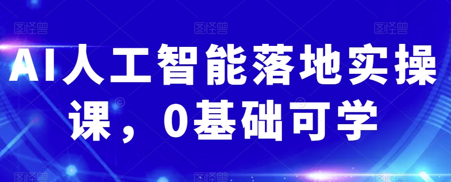 AI人工智能落地实操课，0基础可学-赚钱驿站