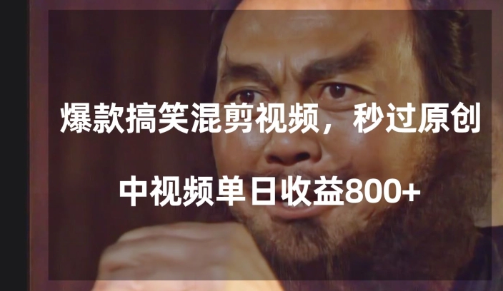 爆款搞笑混剪视频，百分百过原创，单日中视频播放收益800+【揭秘】-赚钱驿站