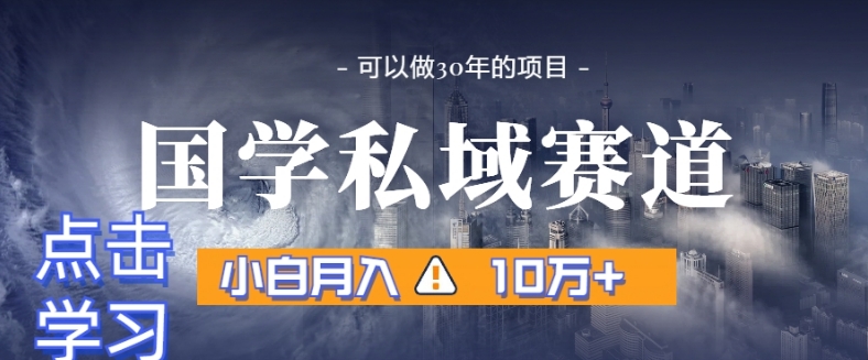 暴力国学私域赛道，小白月入10万+，引流+转化完整流程【揭秘】-赚钱驿站