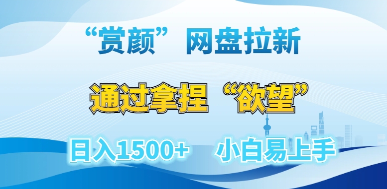 “赏颜”网盘拉新赛道，通过拿捏“欲望”日入1500+，小白易上手【揭秘】-赚钱驿站