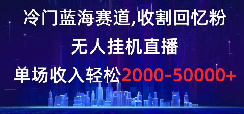 冷门蓝海赛道，收割回忆粉，无人挂机直播，单场收入轻松2000-5w+【揭秘】-赚钱驿站