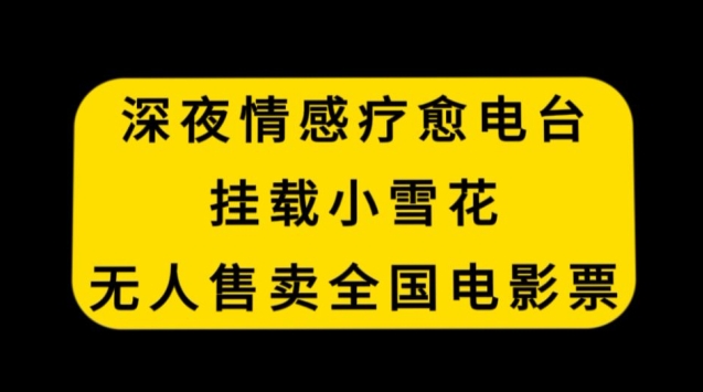 深夜情感疗愈电台，挂载小雪花，无人售卖全国电影票【揭秘】-赚钱驿站