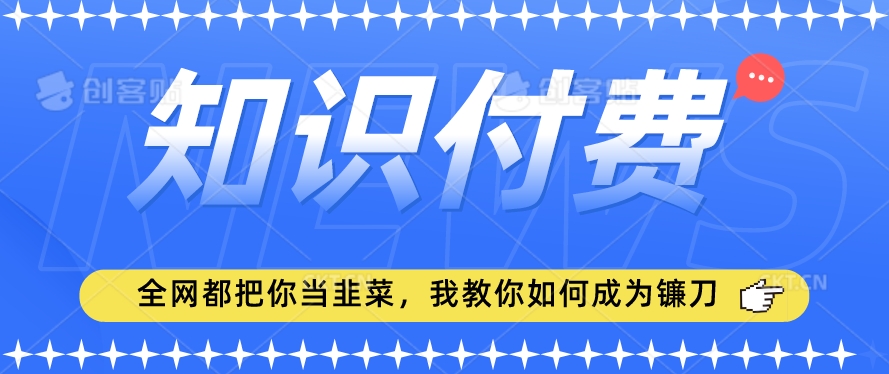 2024最新知识付费项目，小白也能轻松入局，全网都在教你做项目，我教你做镰刀【揭秘】-赚钱驿站