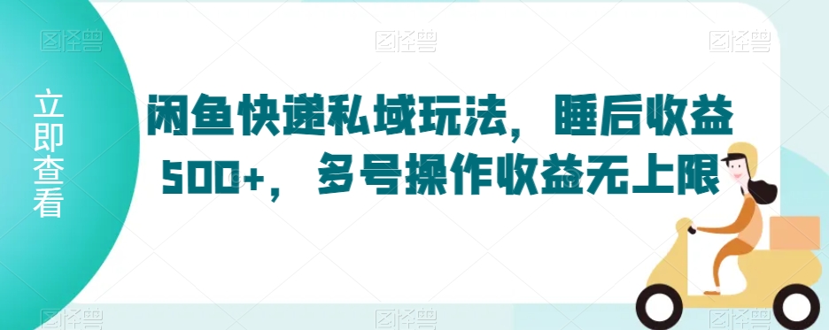 闲鱼快递私域玩法，睡后收益500+，多号操作收益无上限【揭秘】-赚钱驿站