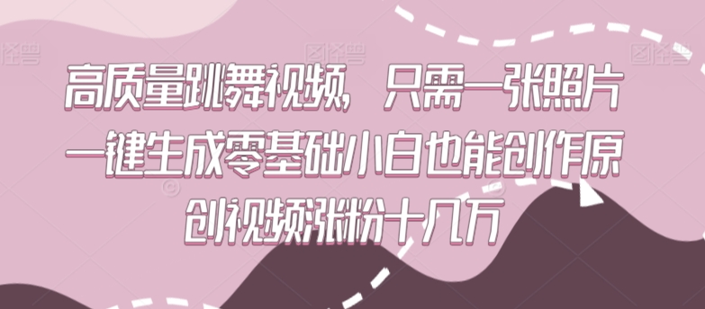 高质量跳舞视频，只需一张照片一键生成零基础小白也能创作原创视频涨粉十几万【揭秘】-赚钱驿站