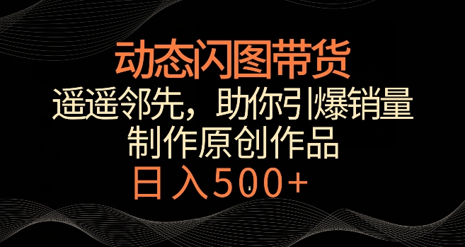 动态闪图带货，遥遥领先，冷门玩法，助你轻松引爆销量，日赚500+【揭秘】-赚钱驿站