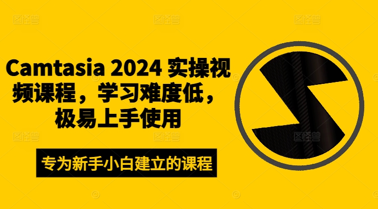 Camtasia 2024 实操视频课程，学习难度低，极易上手使用-赚钱驿站