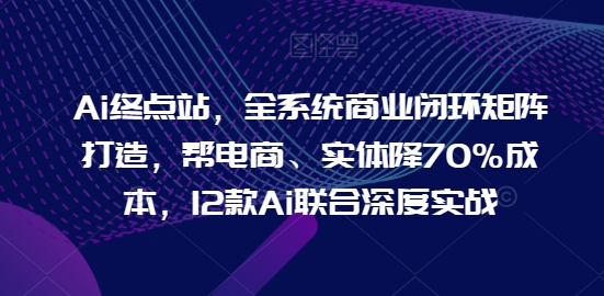 Ai终点站，全系统商业闭环矩阵打造，帮电商、实体降70%成本，12款Ai联合深度实战【0906更新】-赚钱驿站