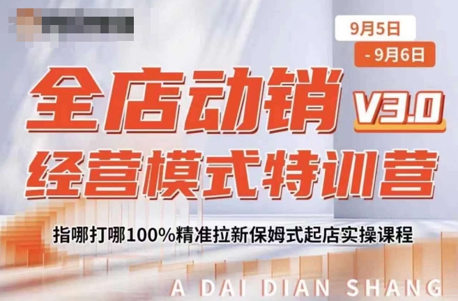 全店动销经营模式特训营，指哪打哪100%精准拉新保姆式起店实操课程-赚钱驿站