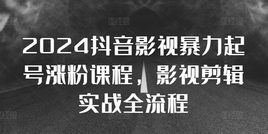 2024抖音影视暴力起号涨粉课程，影视剪辑搬运实战全流程-赚钱驿站