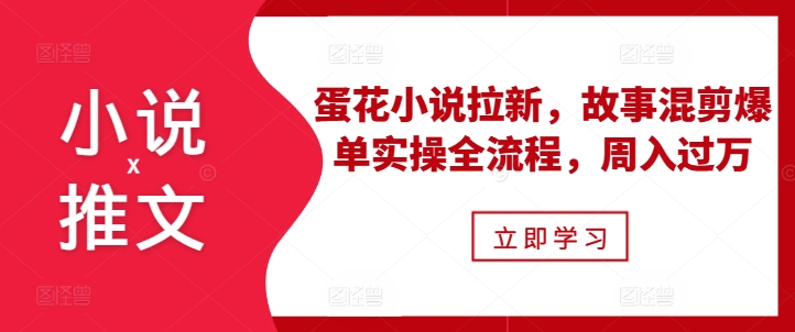 小说推文之蛋花小说拉新，故事混剪爆单实操全流程，周入过万-赚钱驿站