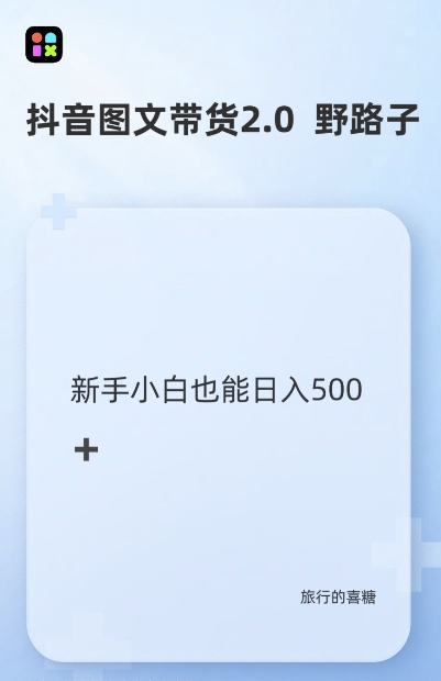 抖音图文带货野路子2.0玩法，暴力起号，单日收益多张，小白也可轻松上手【揭秘】-赚钱驿站