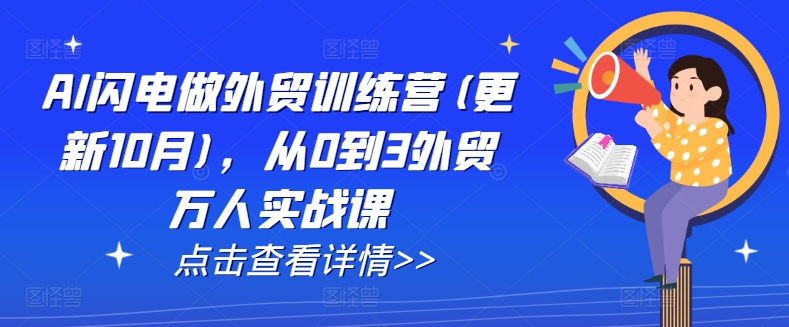 AI闪电做外贸训练营(更新11月)，从0到3外贸万人实战课-赚钱驿站