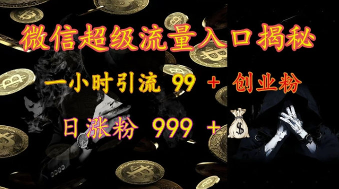 微信超级流量入口揭秘：一小时引流 99 + 创业粉，日涨粉 999 +-赚钱驿站