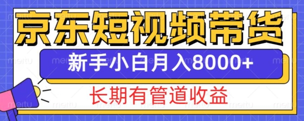 京东短视频带货新玩法，长期管道收益，新手也能月入8000+-赚钱驿站