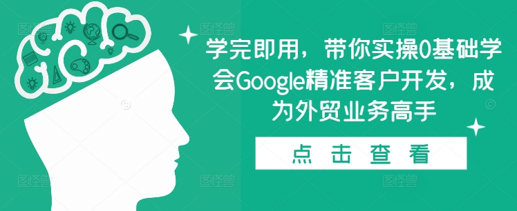 学完即用，带你实操0基础学会Google精准客户开发，成为外贸业务高手-赚钱驿站