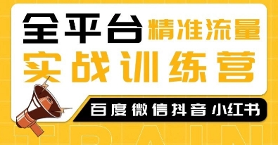 全平台精准流量实战训练营，百度微信抖音小红书SEO引流教程-赚钱驿站