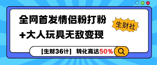 【生财36计】全网首发情侣粉打粉+大人玩具无敌变现-赚钱驿站