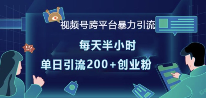 视频号跨平台暴力引流，每天半小时，单日引流200+精准创业粉-赚钱驿站