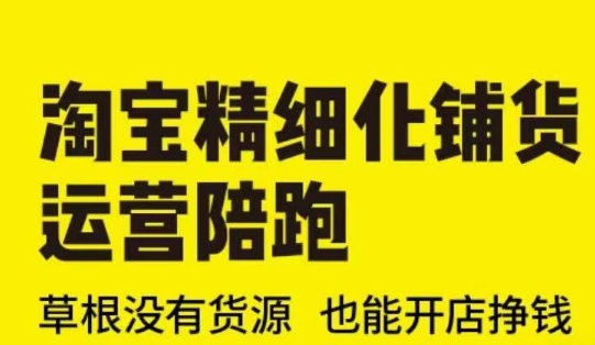 淘宝精细化铺货运营陪跑(部分更新至2025)，草根没有货源 也能开店挣钱-赚钱驿站