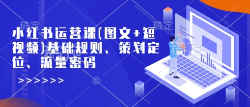 小红书运营课(图文+短视频)基础规则、策划定位、流量密码-赚钱驿站