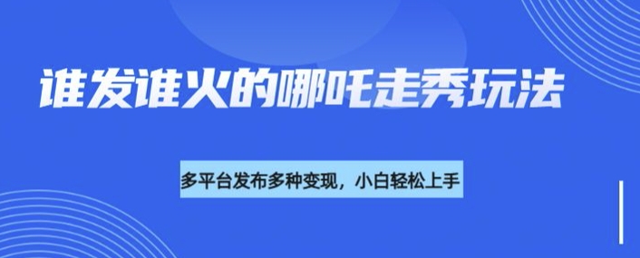 利用deepseek制作谁发谁火的哪吒2人物走秀视频，多平台发布多种变现-赚钱驿站