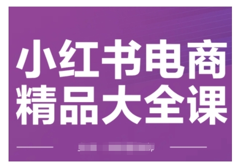 小红书电商精品大全课，快速掌握小红书运营技巧，实现精准引流与爆单目标，轻松玩转小红书电商-赚钱驿站