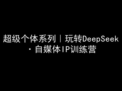 超级个体系列，玩转DeepSeek·自媒体IP训练营，deepseek教程-赚钱驿站